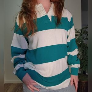 St Johns Bay Striped Rugby Polo